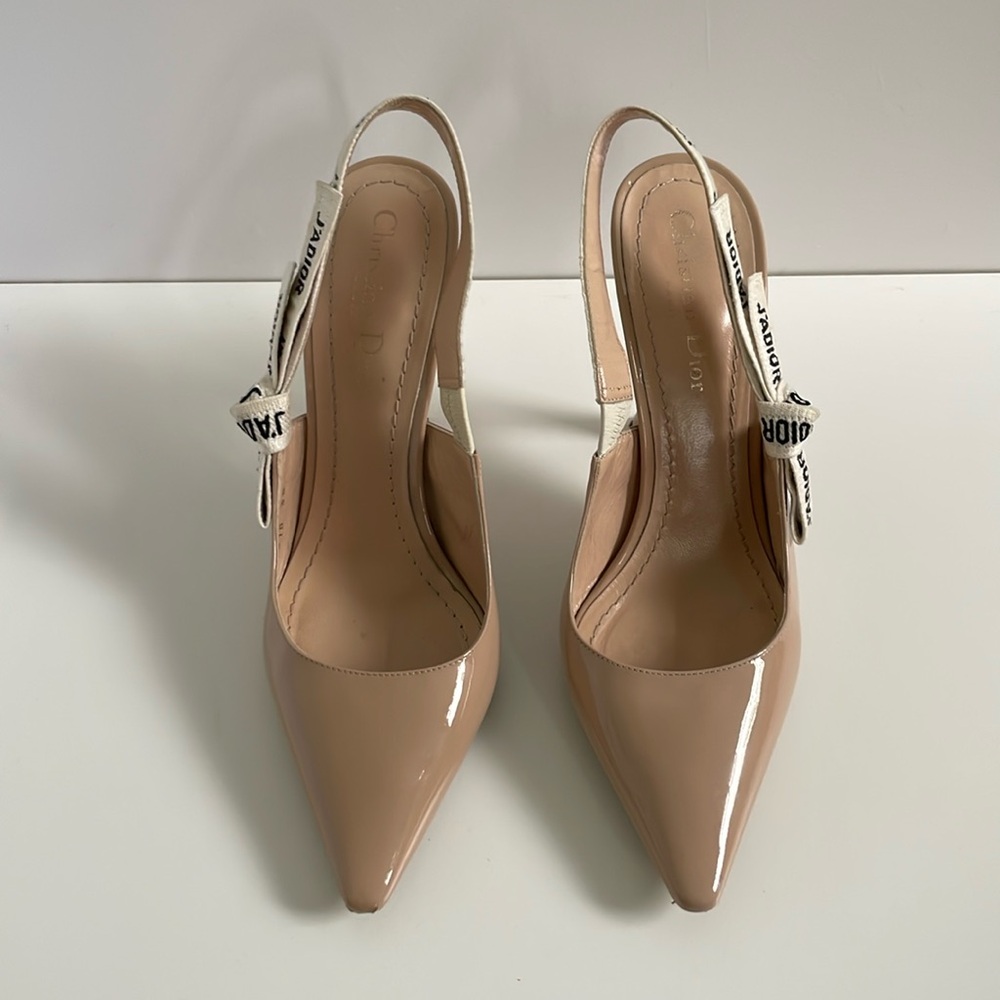 SOLD! Christian Dior J’Adior Nude Patent Slingback Pumps Heels size 38